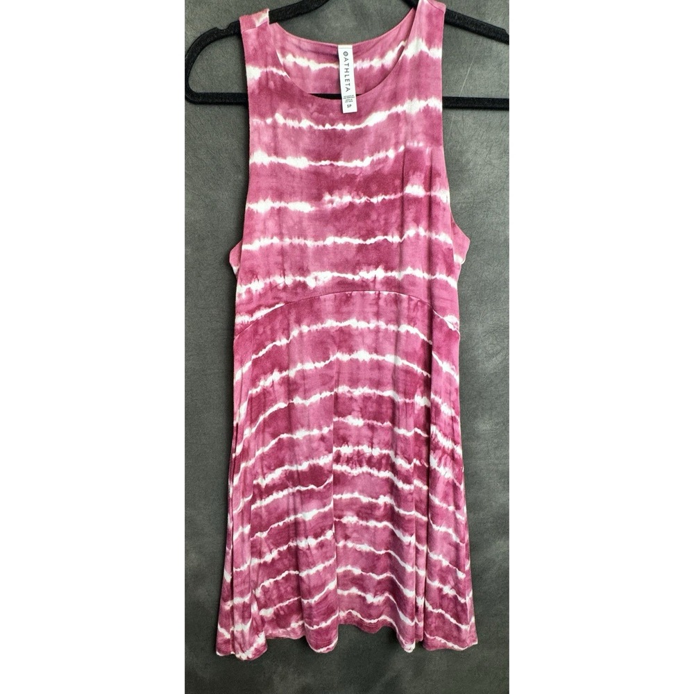 Athleta Santorini Dress Womens Small Tie Dye Stripe Casual Summer Stretch